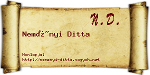 Neményi Ditta névjegykártya